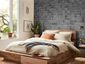 Online Muur met zwarte en grijze Mozaïek fotobehang Keuken | Gang