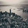 New New York luchtfoto in zwart-wit fotobehang Architectuur