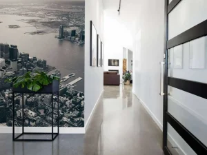 New New York luchtfoto in zwart-wit fotobehang Architectuur