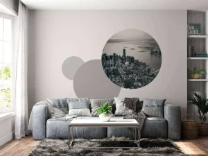 New New York luchtfoto in zwart-wit fotobehang Architectuur