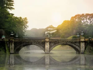 New Nijubashi brug in Tokyo fotobehang Architectuur