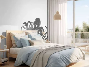 Discount Octopus met een witte achtergrond fotobehang Kinderkamer | Babykamer