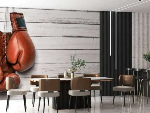 Discount Old school rode bokshandschoenen fotobehang Kinderkamer | Sport