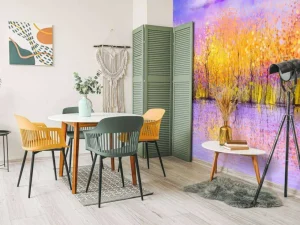 Sale Olieverfschilderij met bomen in de herfst fotobehang Bloemen