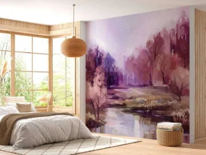 Sale Olieverfschilderij van een prachtig kleurrijk landschap fotobehang Kunst & Design