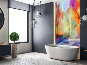Fashion Olieverfschilderij van een bos fotobehang Kunst & Design