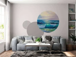 Fashion Olieverfschilderij van een heldere zee fotobehang Kunst & Design