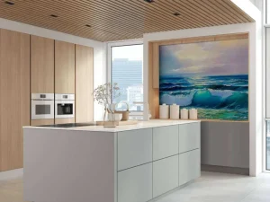 Fashion Olieverfschilderij van een heldere zee fotobehang Kunst & Design