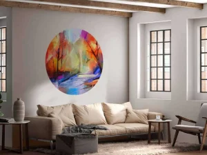 Fashion Olieverfschilderij van een bos fotobehang Kunst & Design