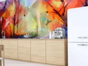 Fashion Olieverfschilderij van een bos fotobehang Kunst & Design