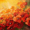 Best Olieverfschilderij van klaprozen fotobehang Kunst & Design | Bloemen