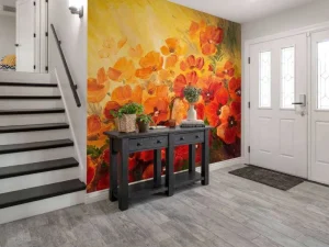 Best Olieverfschilderij van klaprozen fotobehang Kunst & Design | Bloemen
