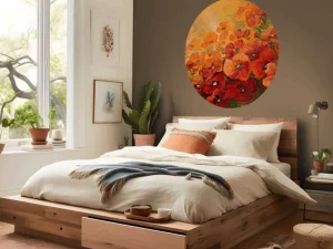 Best Olieverfschilderij van klaprozen fotobehang Kunst & Design | Bloemen