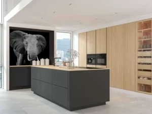New Olifant met een zwarte achtergrond fotobehang Gang