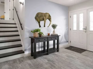 Best Olifant op een witte bal fotobehang Dieren | 3d
