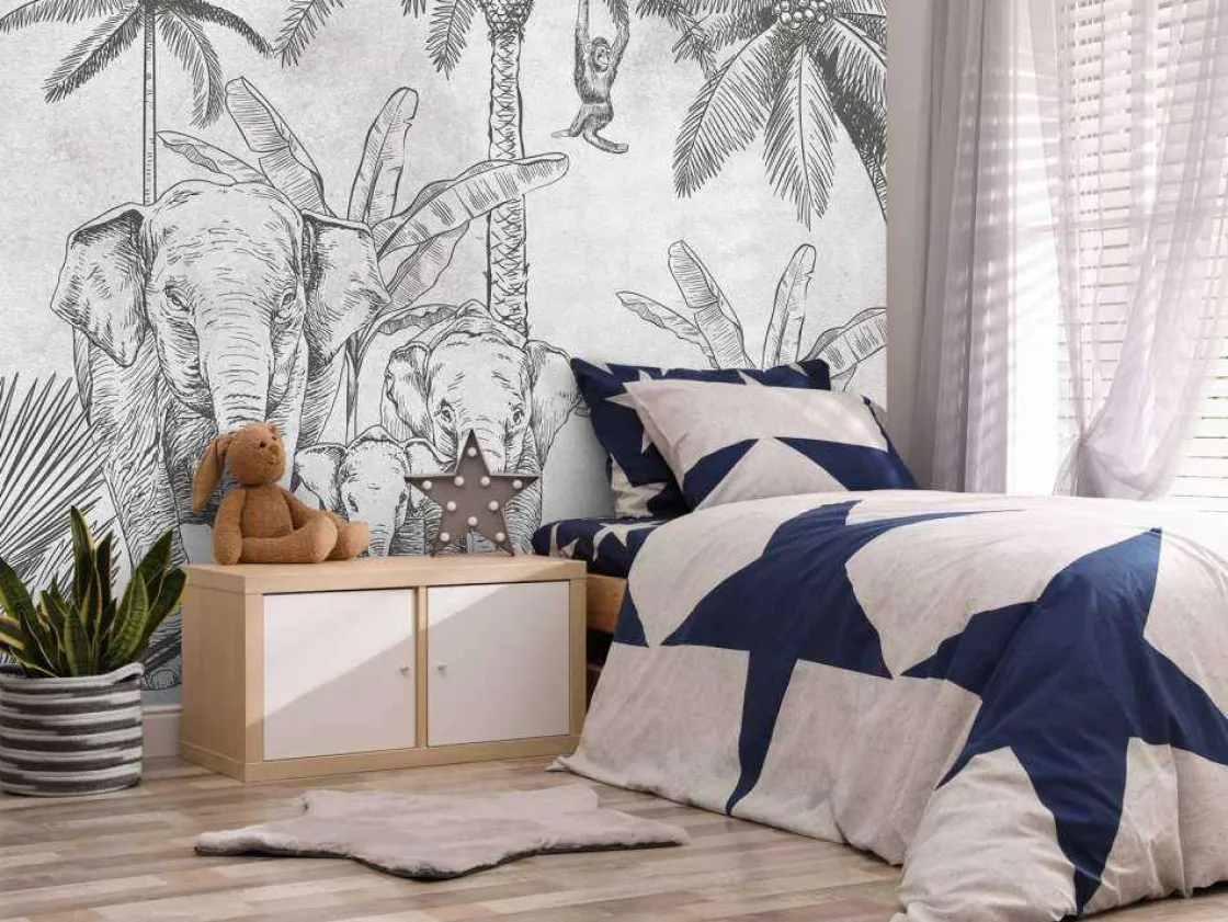 olifanten_grijs_1.webp Outlet Olifanten grijs Kinderkamer | Dieren