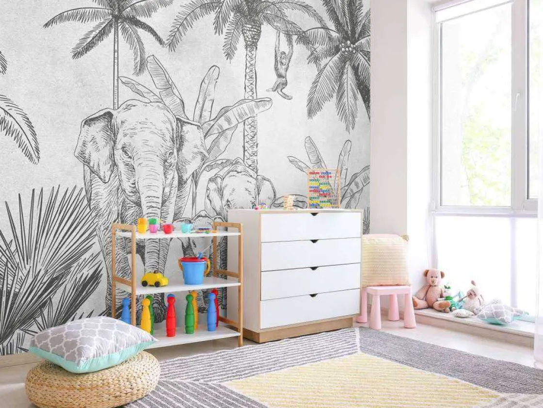 olifanten_grijs_2.webp Outlet Olifanten grijs Kinderkamer | Dieren