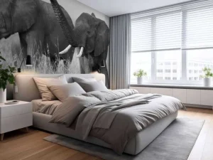 Fashion Olifanten in zwart-wit fotobehang Dieren