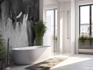 Fashion Olifanten in zwart-wit fotobehang Dieren