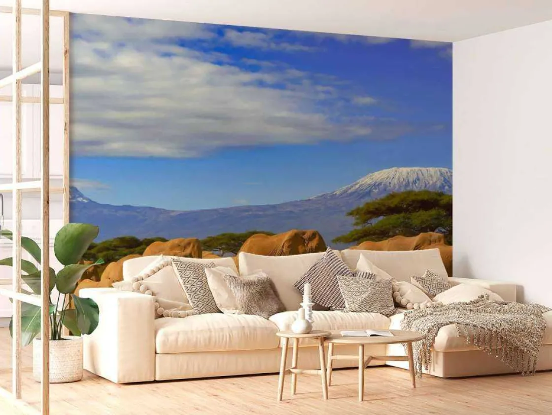 olifanten_met_de_kilimanj_2.webp Best Olifanten met de Kilimanjaro berg op de achtergrond fotobehang Dieren