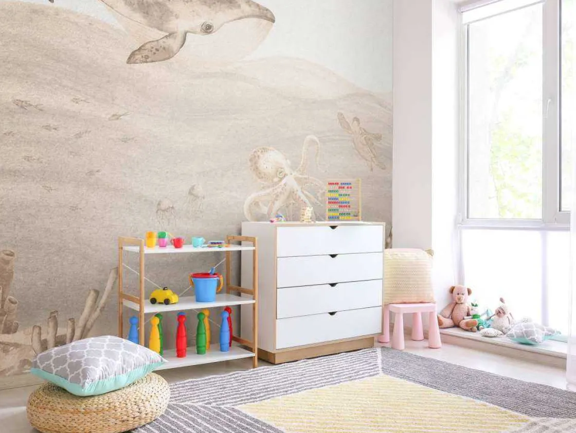 onderwater_wereld_in_taup_3.webp Sale Onderwater wereld in taupe Kinderkamer | Dieren