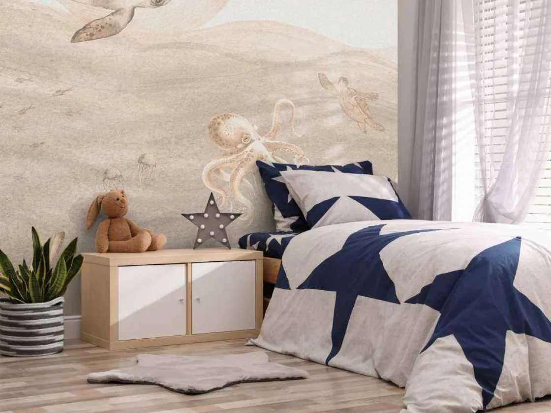 onderwater_wereld_in_taup_8.webp Sale Onderwater wereld in taupe Kinderkamer | Dieren