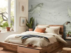 Online Onderwater wereld met haaien in groen Kinderkamer | Dieren
