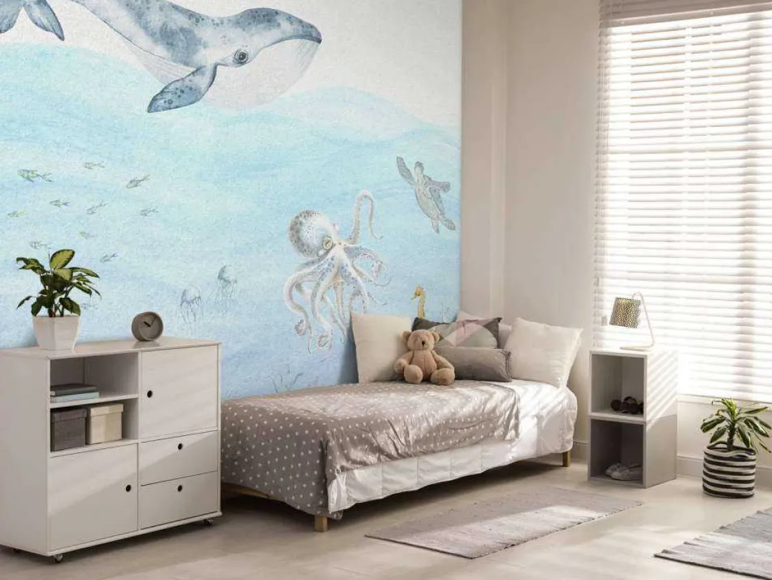 onderwaterwereld_met_een__7.webp Outlet Onderwaterwereld met een walvis Kinderkamer | Dieren
