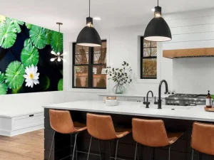 Fashion Opvallende witte kleine lotusbloem fotobehang Bloemen