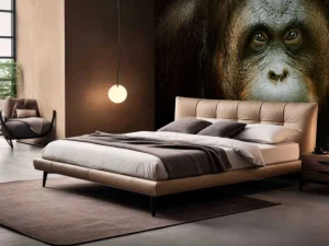 Sale Orang-oetan met een zwarte achtergrond fotobehang Dieren