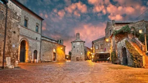 Discount Oud gezellig Italiaans dorpje genaamd Sovana fotobehang Architectuur