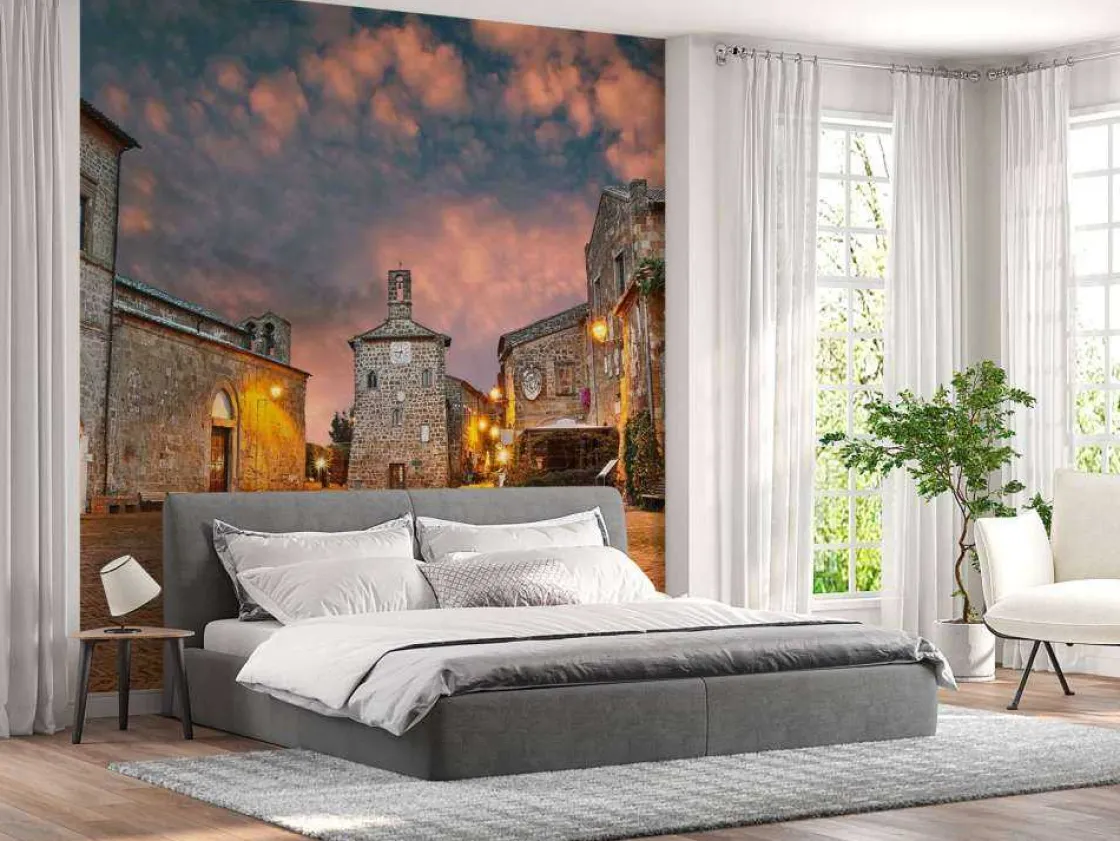 oud_gezellig_italiaans_do_1.webp Discount Oud gezellig Italiaans dorpje genaamd Sovana fotobehang Architectuur