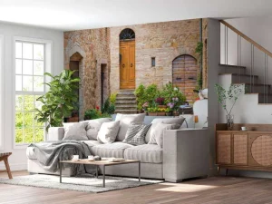 Discount Oud Italiaans stadje met een oude scooter fotobehang Architectuur