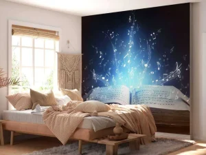 Outlet Oud muzieknoten boek fotobehang Tienerkamer | Kinderkamer