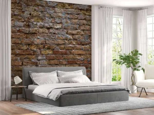 New Oude bakstenen muur fotobehang Gang
