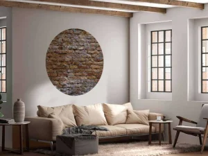New Oude bakstenen muur fotobehang Gang
