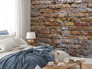 New Oude bakstenen muur fotobehang Gang
