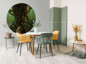 Sale Oude Boom met Rotsen fotobehang Bloemen