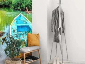Fashion Oude boot in een tropische rivier fotobehang Transport