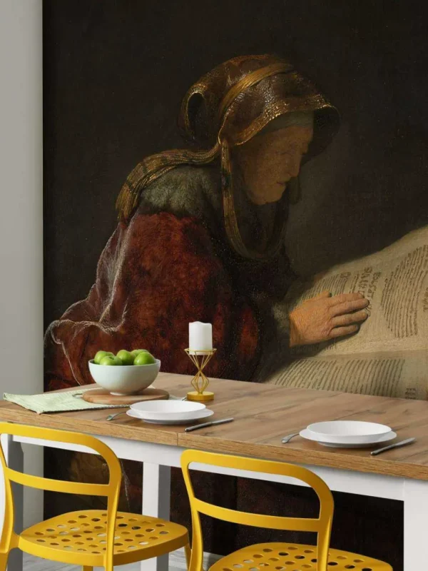 Discount Oude lezende vrouw fotobehang Kunst & Design