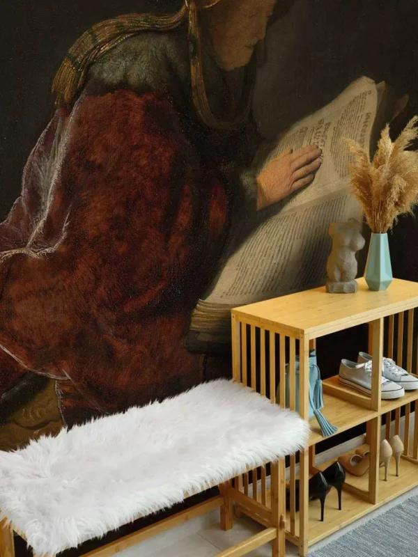 Discount Oude lezende vrouw fotobehang Kunst & Design