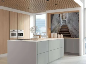 Outlet Oude trap in een verlaten huis fotobehang Architectuur | 3d