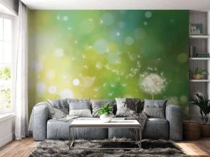 New Paardebloemen in de lente fotobehang Bloemen