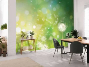 New Paardebloemen in de lente fotobehang Bloemen