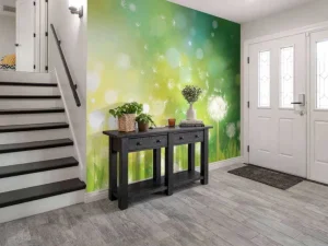New Paardebloemen in de lente fotobehang Bloemen