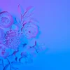 Online Paars modern kunstwerk fotobehang Tienerkamer | Bloemen