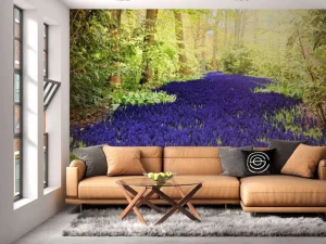 Sale Paarse muscari in de Keukenhof tuinen fotobehang Steden | Architectuur