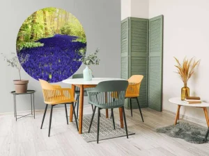 Sale Paarse muscari in de Keukenhof tuinen fotobehang Steden | Architectuur