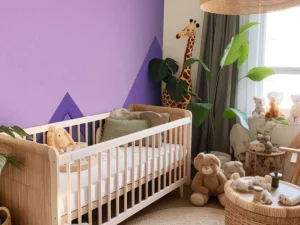 Online Paarse papierbergen fotobehang Kinderkamer | Babykamer
