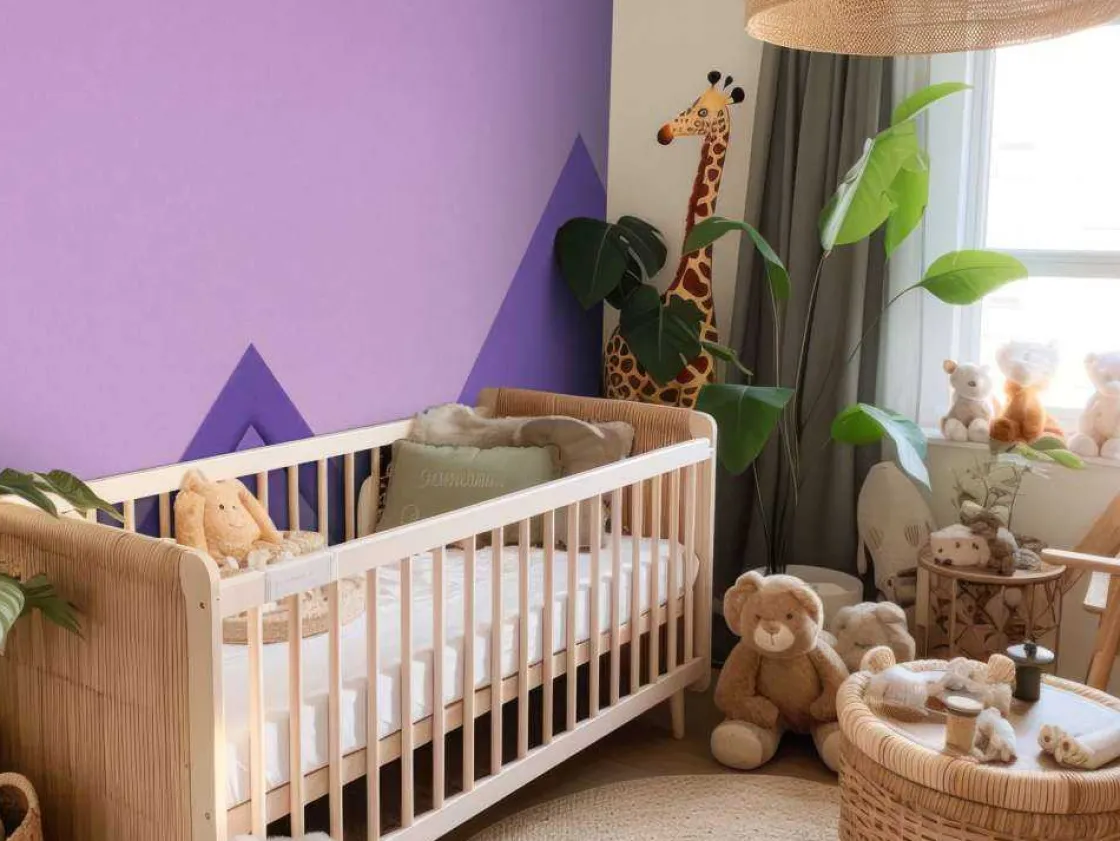 paarse_papierbergen_fotob_2.webp Online Paarse papierbergen fotobehang Kinderkamer | Babykamer